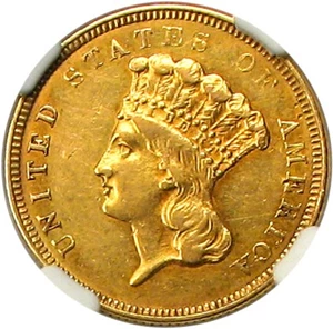 image for: 1854-O $3 NGC AU53