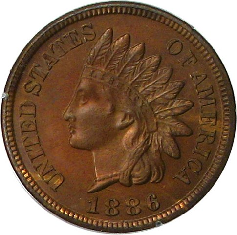 image for: 1886 1c PCGS/CAC Proof 65 BN (Variety 2) (OGH)