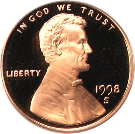 image for: 1998-S 1c PCGS Proof 69 RD DCameo (Close AM)