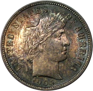 image for: 1905-O 10c PCGS MS65