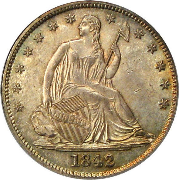 image for: 1842 50c PCGS/CAC MS64 (Medium Date)