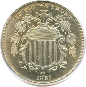 image for: 1881 5c PCGS/CAC Proof 66