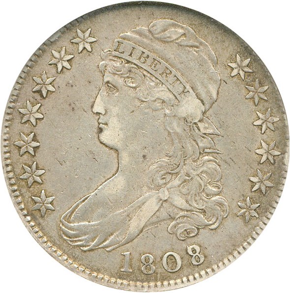 image for: 1808/7 50c NGC/CAC XF45 (O-101)