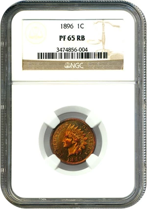image for: 1896 1c NGC Proof 65 RB