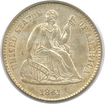 image for: 1861/0 H10c PCGS MS62