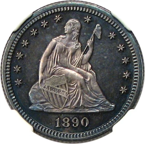 image for: 1890 25c NGC Proof 63