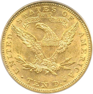 image for: 1889 $10 PCGS MS60 OGH