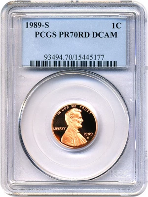 image for: 1989-S 1c PCGS Proof 70 RD DCameo
