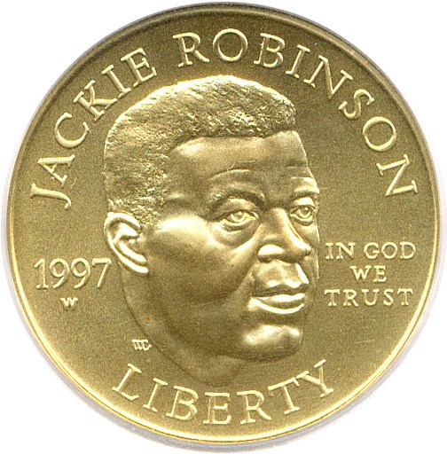 image for: 1997-W $5 PCGS MS69 (Jackie Robinson)