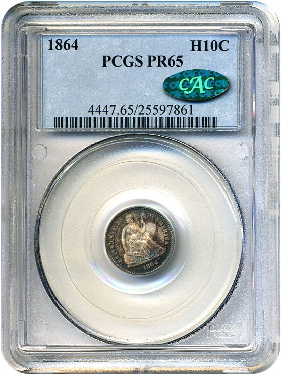 image for: 1864 H10c PCGS/CAC Proof 65 * Color *