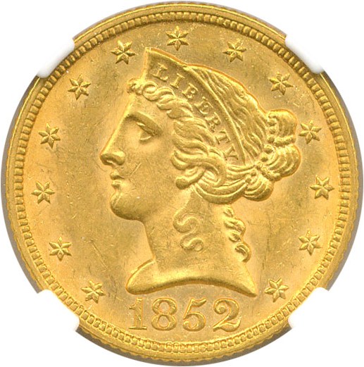 image for: 1852 $5 NGC MS62