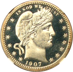 image for: 1907 25c NGC Proof 67 Cameo