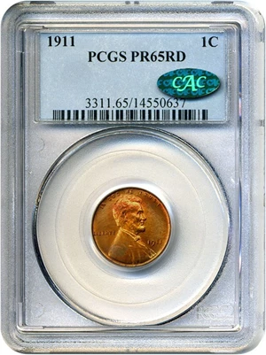 image for: 1911 1c PCGS/CAC Proof 65 RD