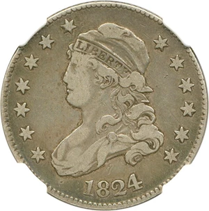 image for: 1824/2 25c NGC VF25 (B-1)