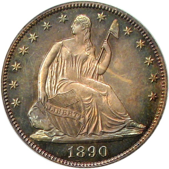 image for: 1890 50c PCGS Proof 64 * Color *