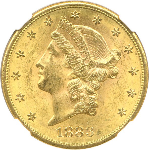 image for: 1883-S $20 NGC MS62+ 