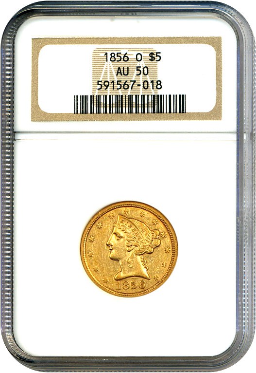 image for: 1856-O $5 NGC AU50
