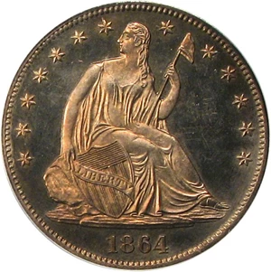 image for: 1864 50c PCGS/CAC Proof 64