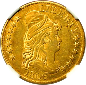 image for: 1806 $5 NGC/CAC AU53 (Knobbed 6)