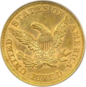 image for: 1857 $5 PCGS/CAC AU58