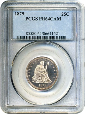 image for: 1879 25c PCGS Proof 64 Cameo