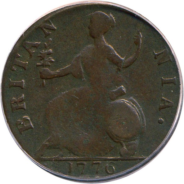 image for: 1776 Machins Mills Halfpenny PCGS VF20