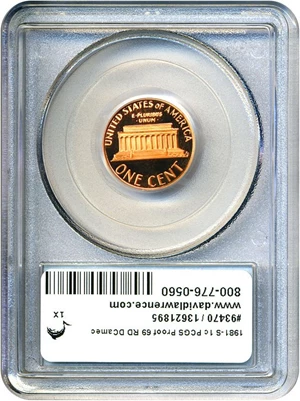 image for: 1981-S 1c PCGS Proof 69 RD DCameo (Type 2)