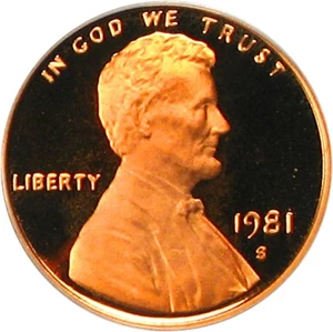 image for: 1981-S 1c PCGS Proof 69 RD DCameo (Type 2)