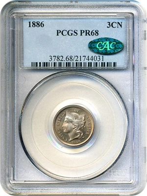 image for: 1886 3cN PCGS/CAC Proof 68