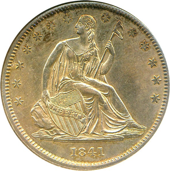 image for: 1841 50c ANACS MS61 (Defective Planchet)