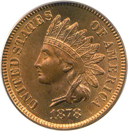 image for: 1878 1c PCGS MS65 RD OGH