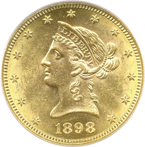 image for: 1898-S $10 PCGS MS62