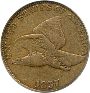 image for: 1857 1c PCGS VF30 (Flying Eagle, DDO, S-3)