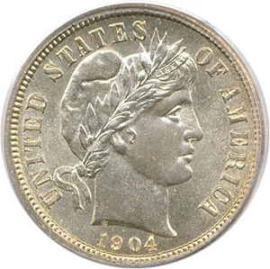 image for: 1904 10c PCGS MS65