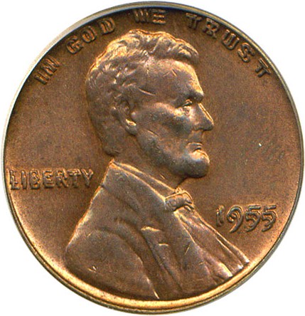 image for: 1955/1955 1c PCGS MS63 RB (Doubled Die)