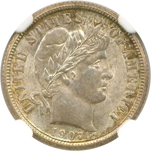 image for: 1907-O 10c NGC MS64