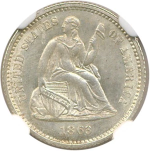 image for: 1863 H10c NGC/CAC MS65