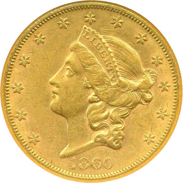 image for: 1860-S $20 NGC AU58