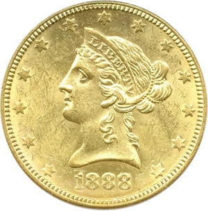 image for: 1888-O $10 PCGS MS62