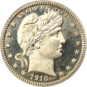 image for: 1910 25c PCGS Proof 64 Cameo