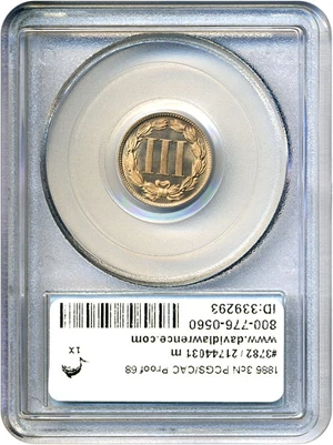 image for: 1886 3cN PCGS/CAC Proof 68
