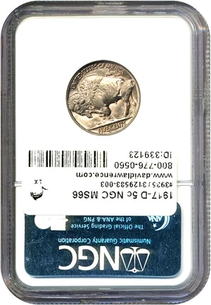 image for: 1917-D 5c NGC MS66