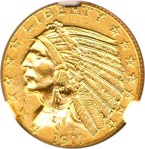 image for: 1911-D $5 NGC AU58