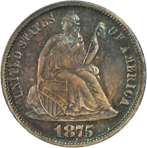 image for: 1875 10c PCGS/CAC Proof 65