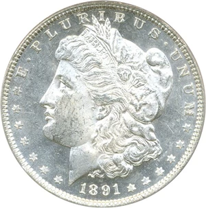 image for: 1891 $1 PCGS/CAC MS63 PL