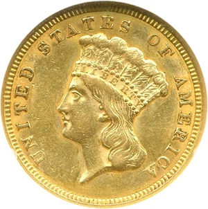 image for: 1856 $3 NGC/CAC AU55