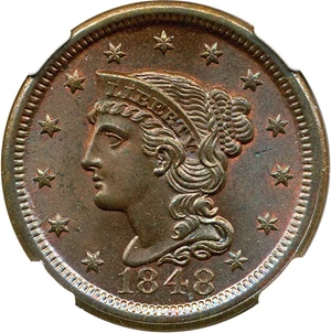 image for: 1848 1c NGC MS64 BN