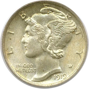 image for: 1919-D 10c PCGS/CAC MS64