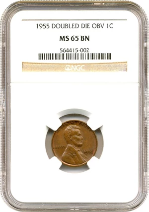 image for: 1955/1955 1c NGC MS65 BN (Doubled Die)