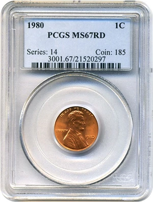 image for: 1980 1c PCGS MS67 RD